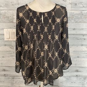 OLD NAVY GRAY SHEER BLOUSE